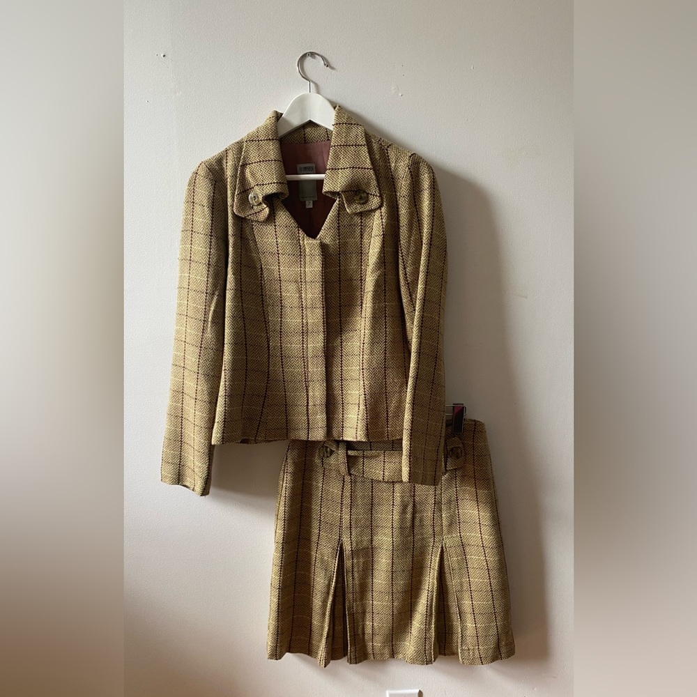 VINTAGE PLAID SKIRT SUIT